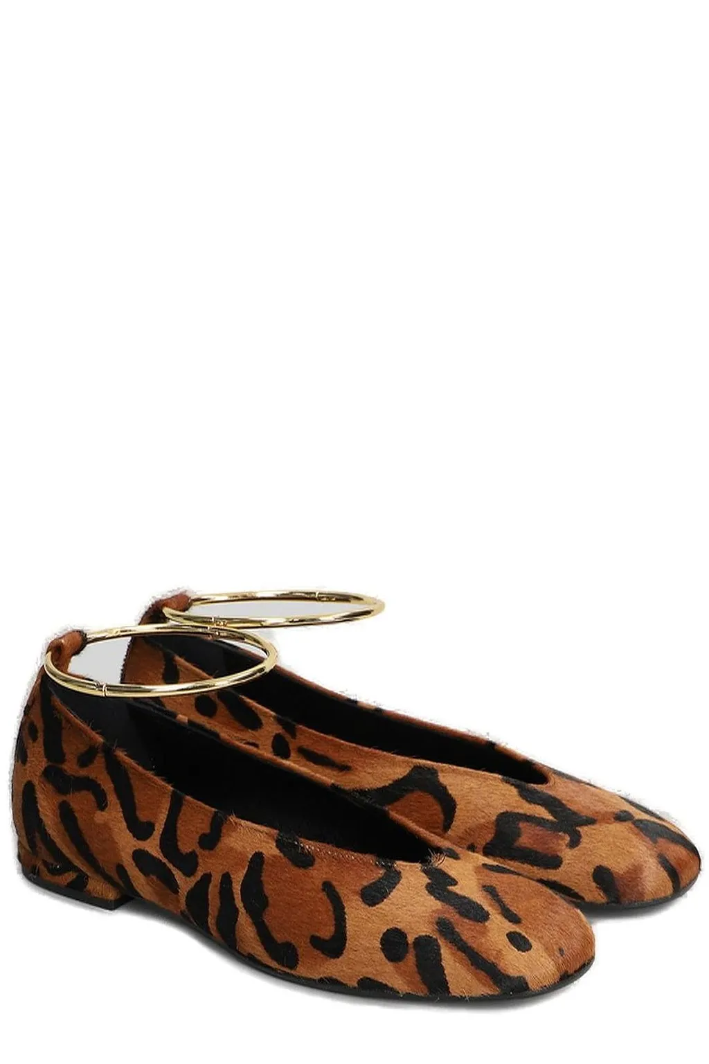 Chantal Anklet-Strap Round-Toe Ballet Flats