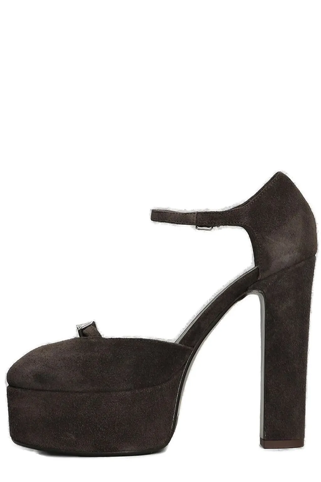 Chantal Buckle-Detailed Round-Toe Platform Pumps