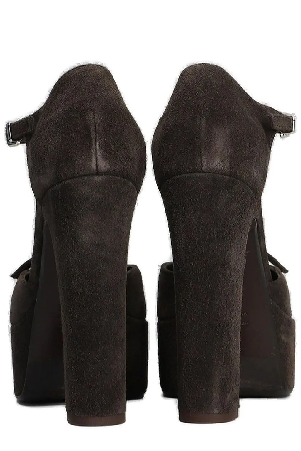 Chantal Buckle-Detailed Round-Toe Platform Pumps