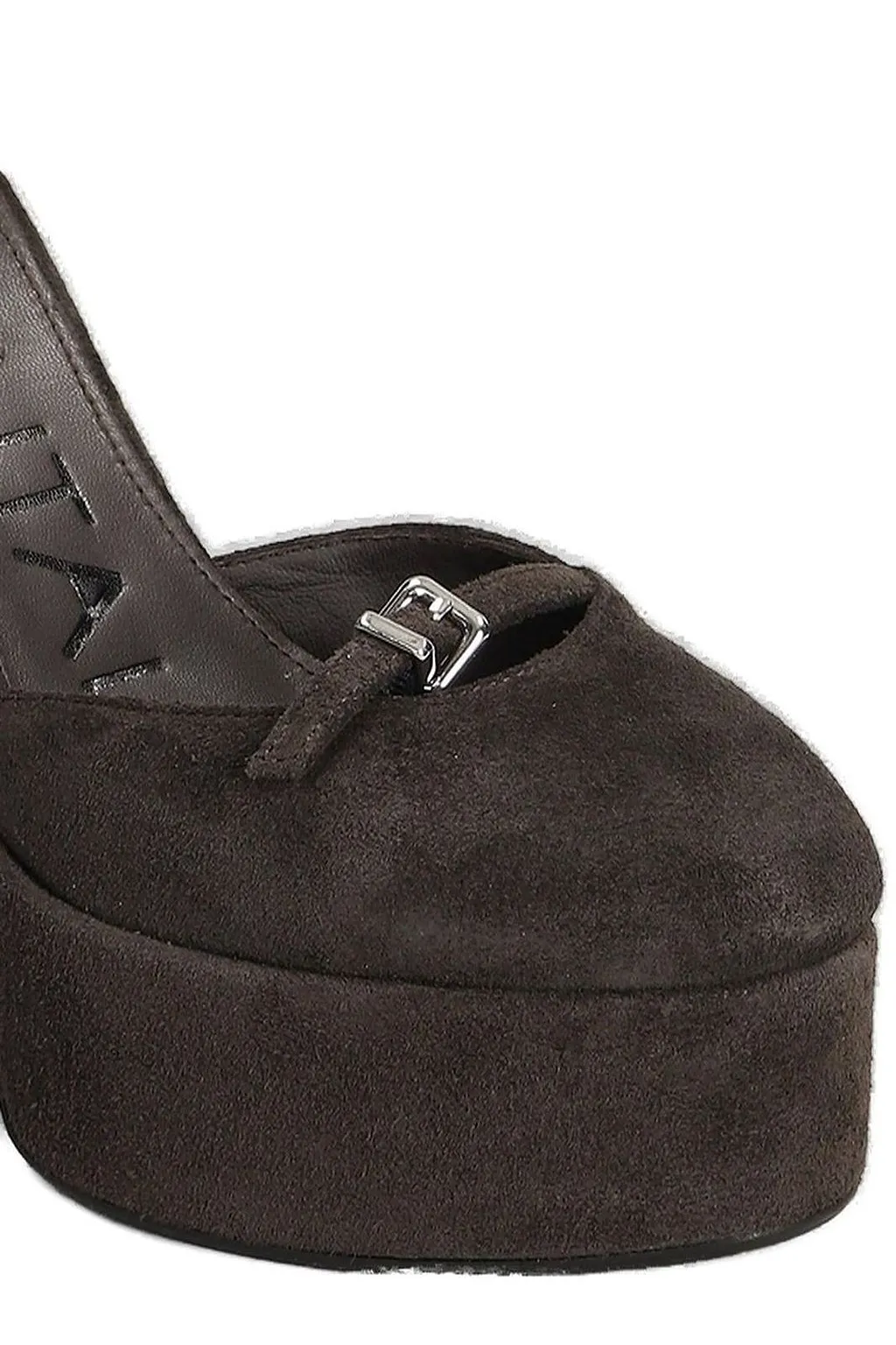 Chantal Buckle-Detailed Round-Toe Platform Pumps