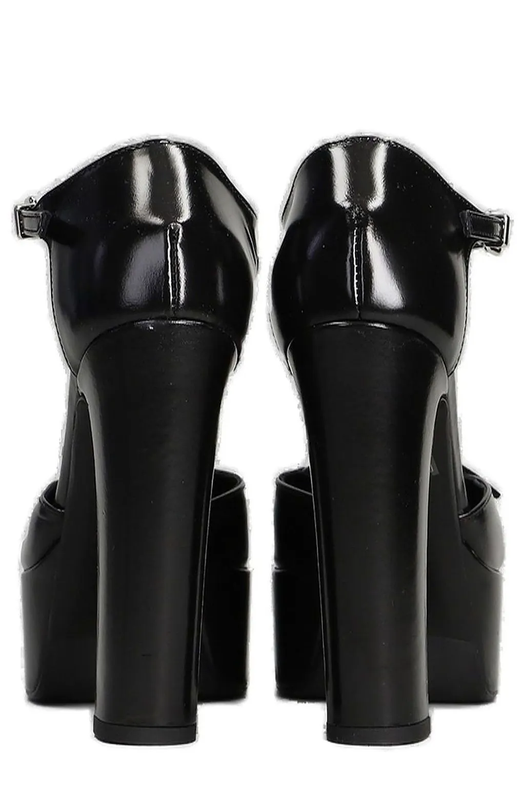 Chantal Buckle-Detailed Round-Toe Platform Pumps
