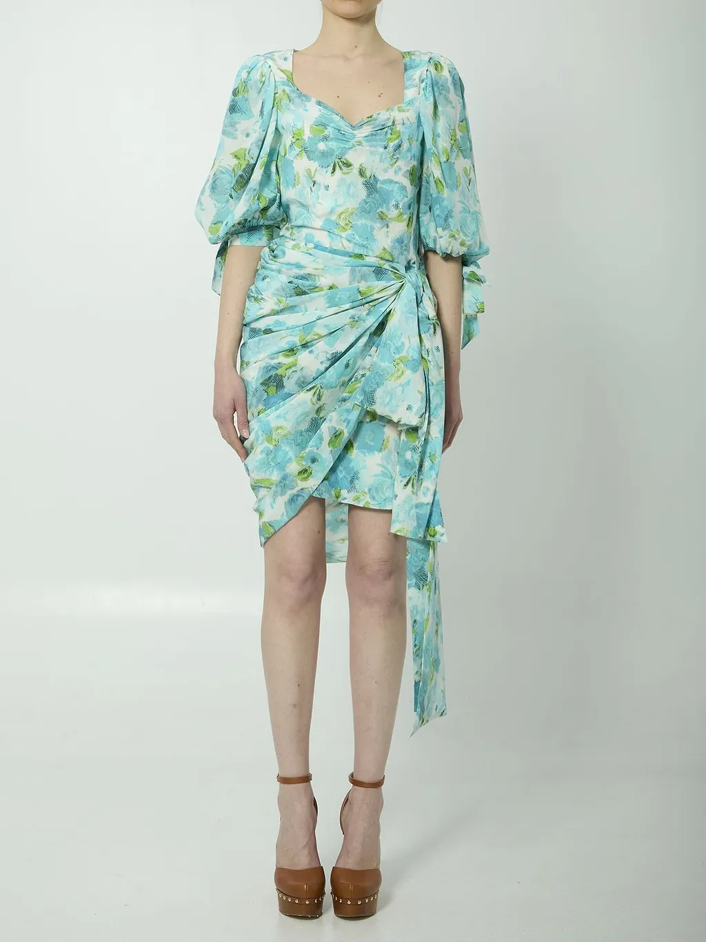Floral Draped Midi Dress