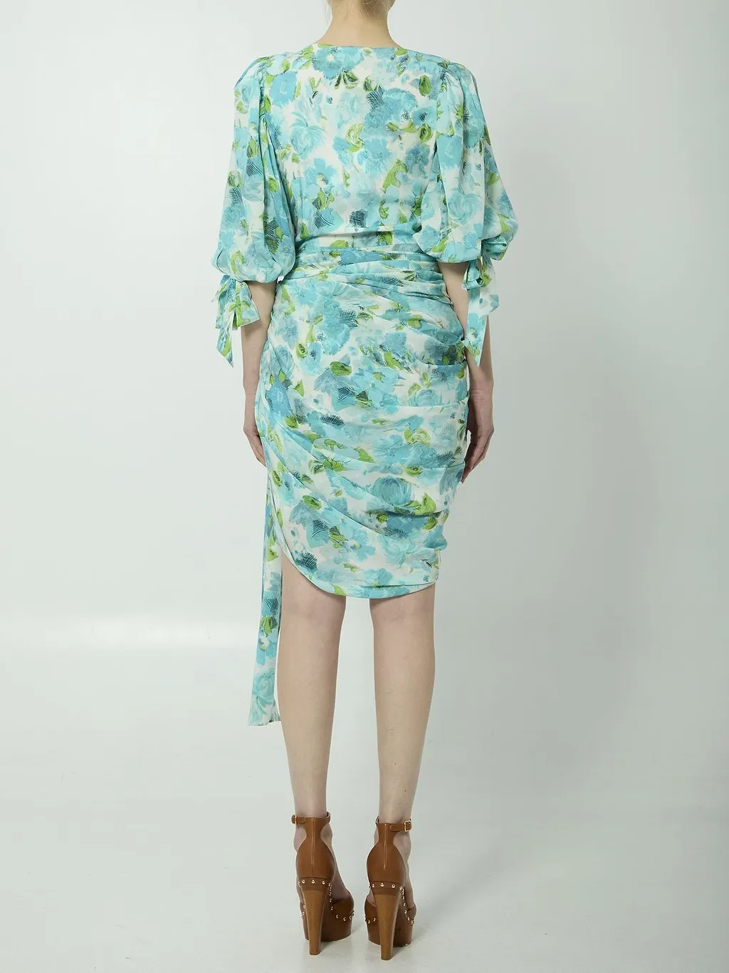Floral Draped Midi Dress