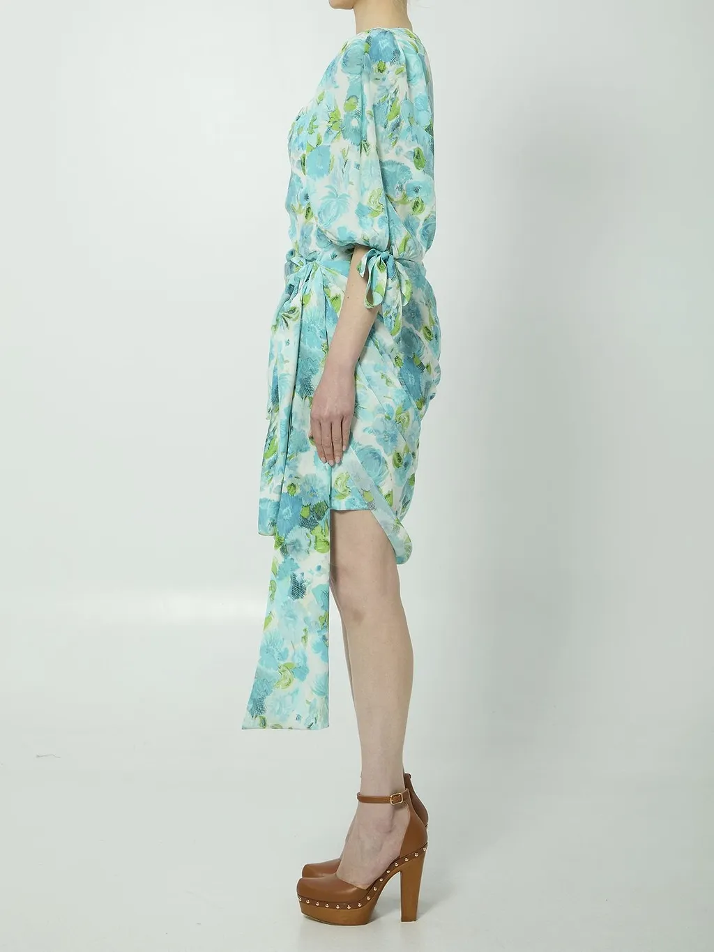 Floral Draped Midi Dress