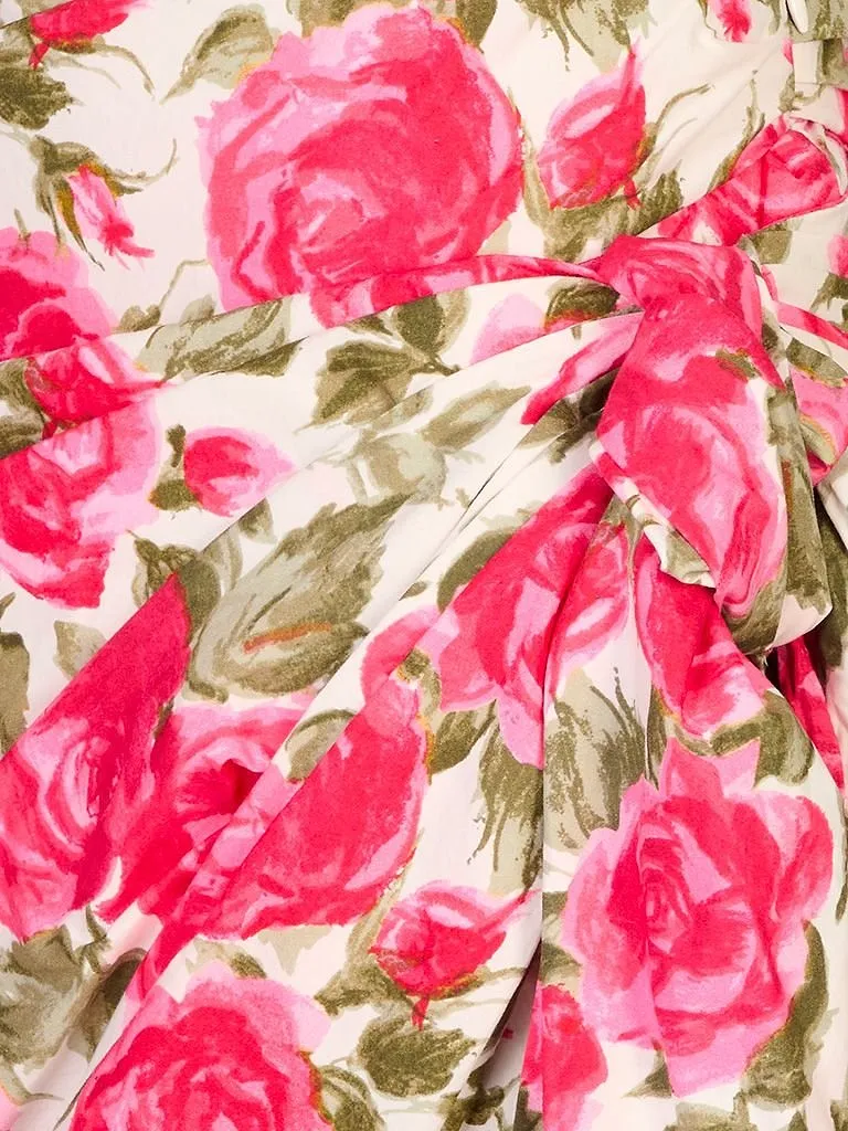 Floral Print Asymmetric Skirt