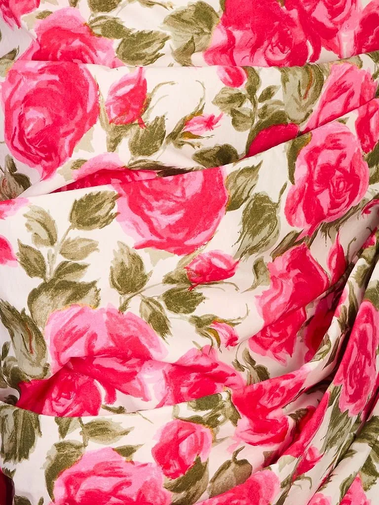 Floral Print Asymmetric Skirt