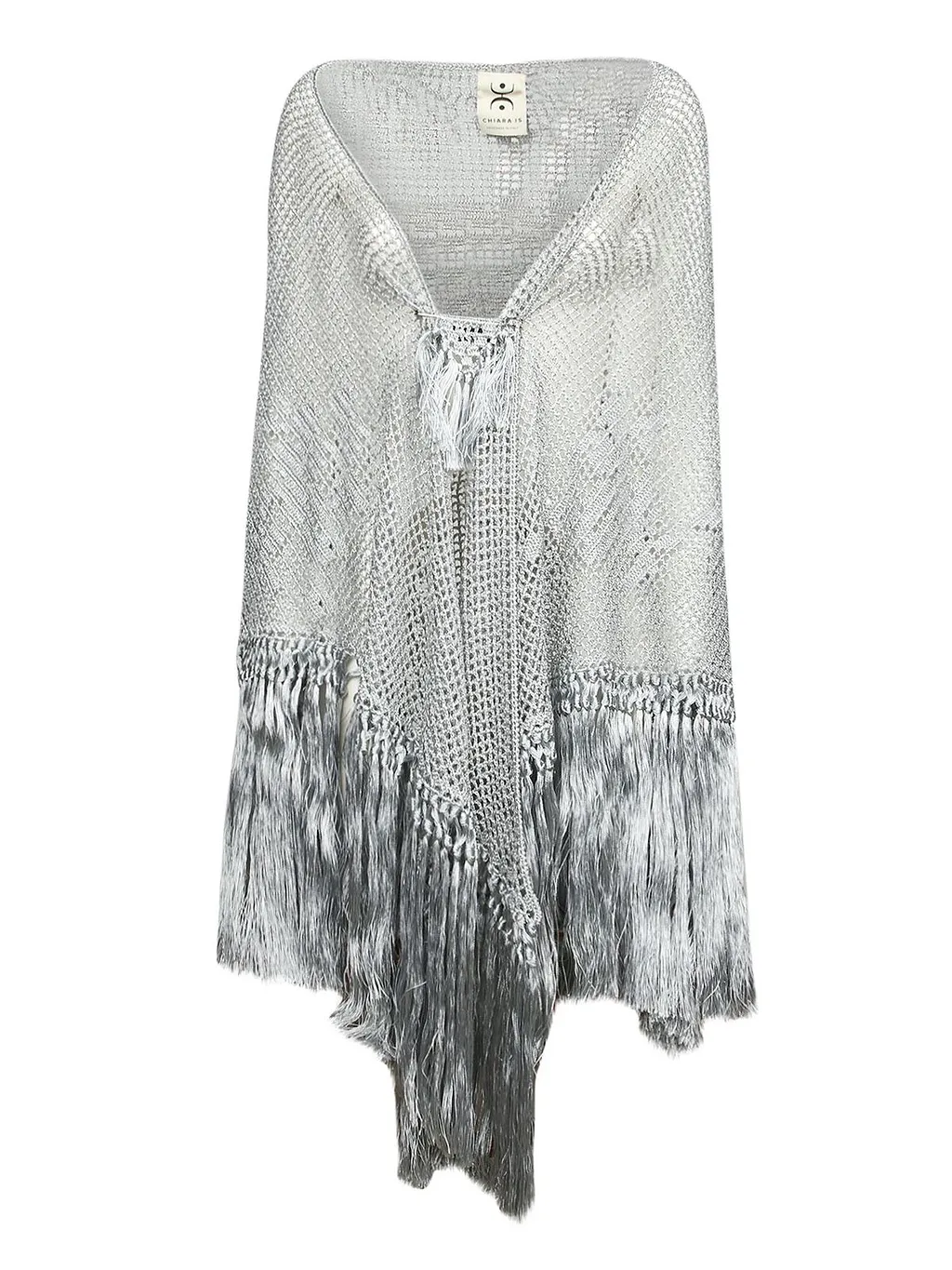 Chiara Is Open Knit Fringe Shawl