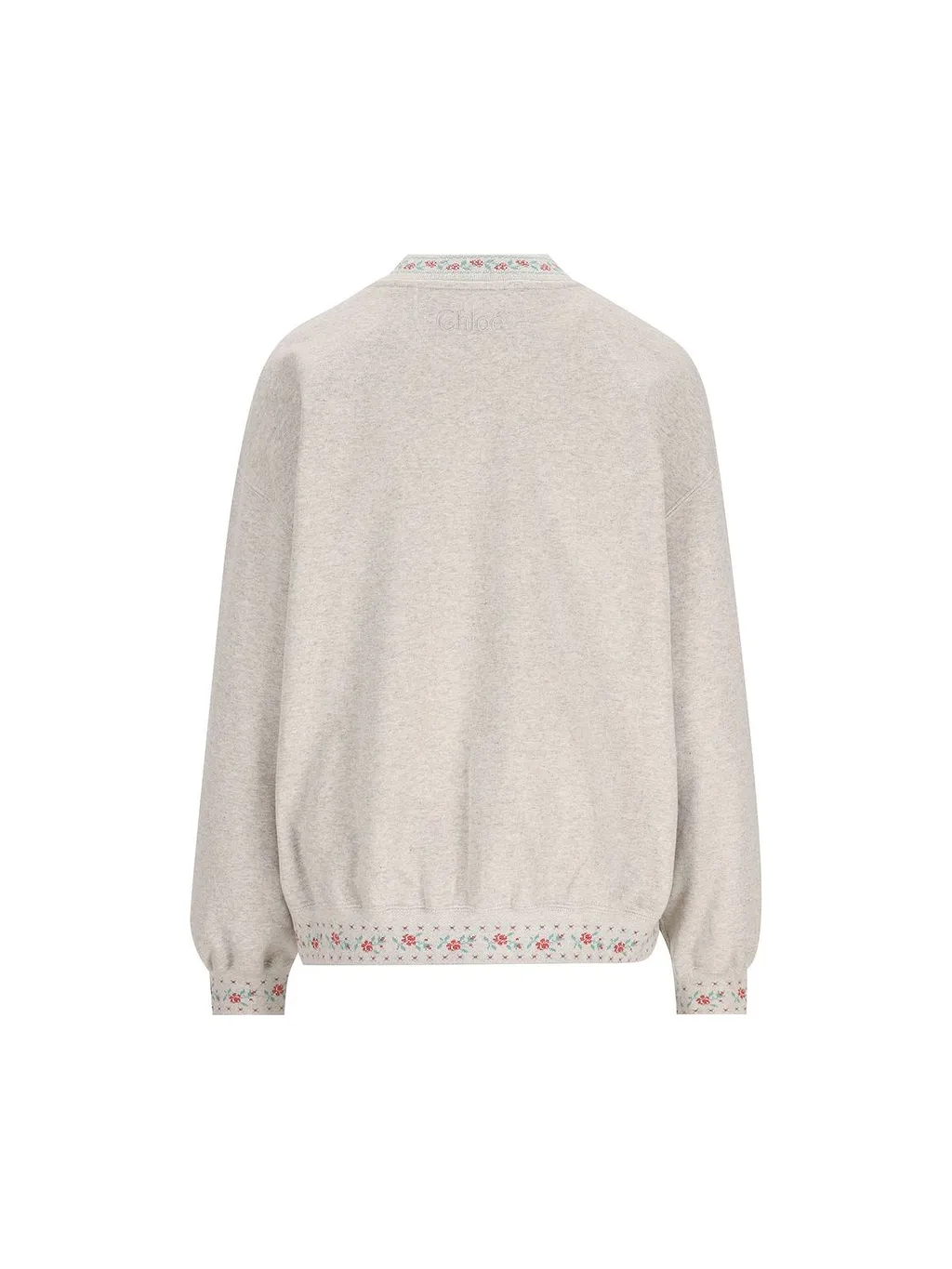 Floral Trim Knitted Sweater