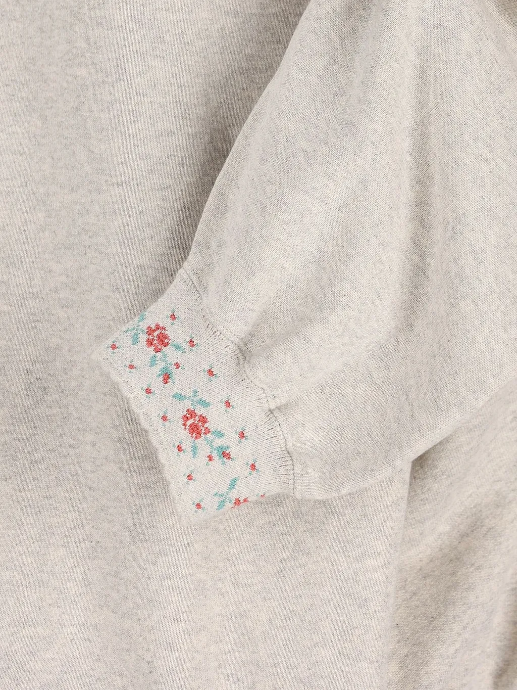 Floral Trim Knitted Sweater
