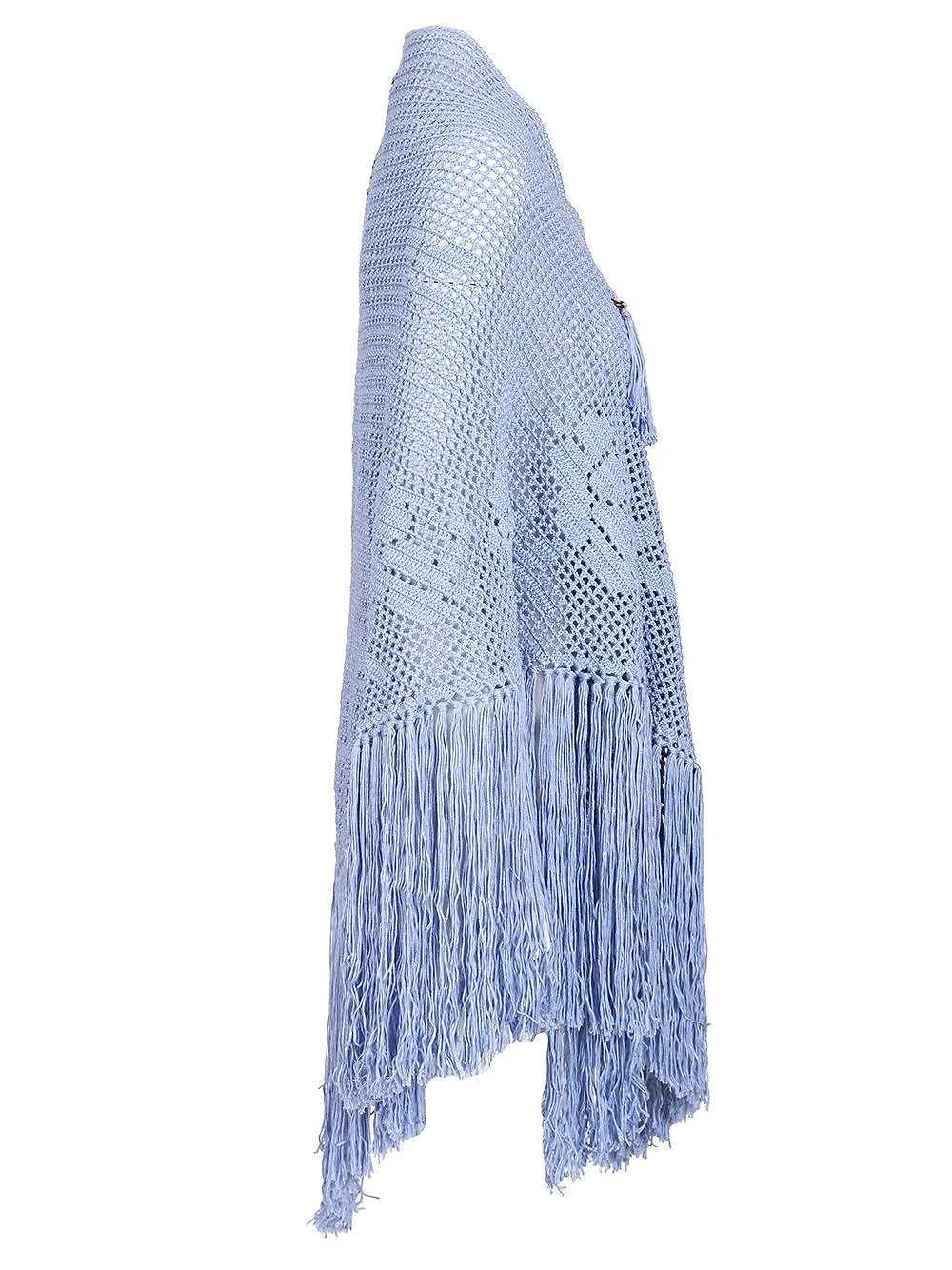 Chiara Is Fringed Openwork Shawl