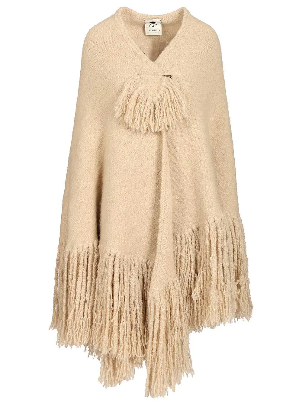 Chiara Is Fringed Openwork Shawl