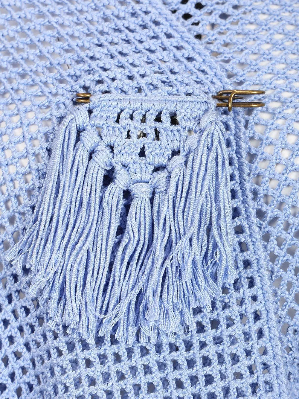 Chiara Is Fringed Openwork Shawl