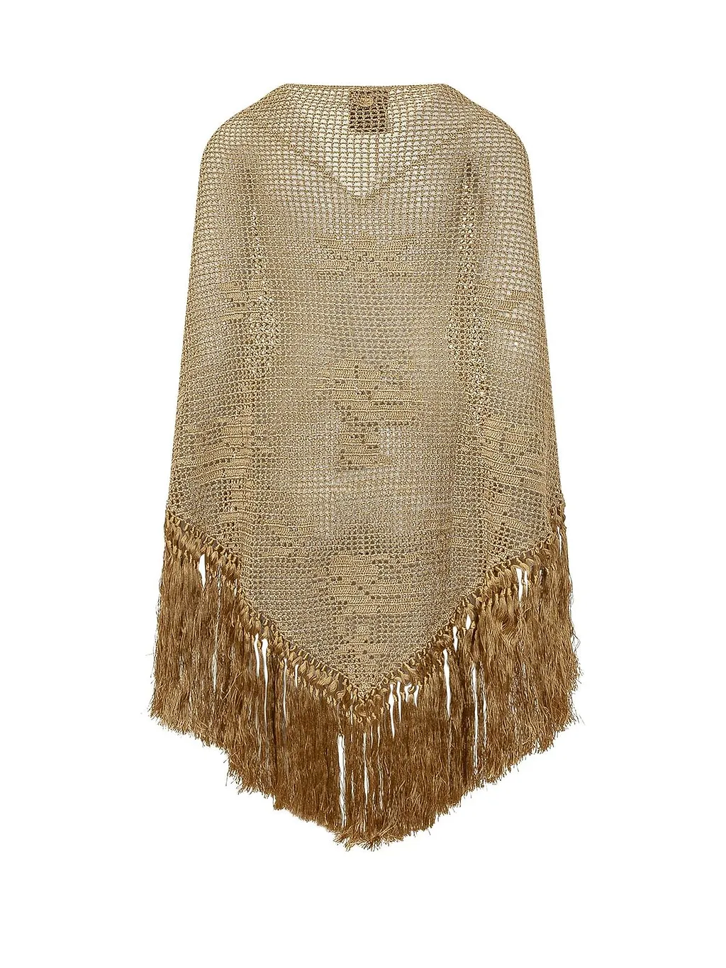 Chiara Is Open-Knit Fringed Shawl