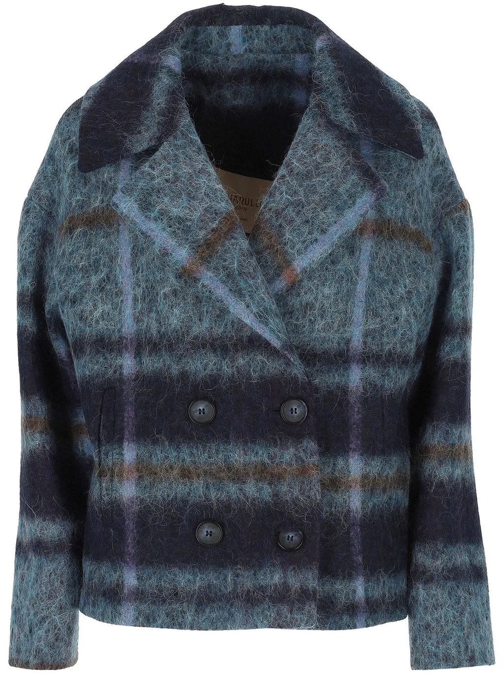 Iris Checked Double-Breasted Coat