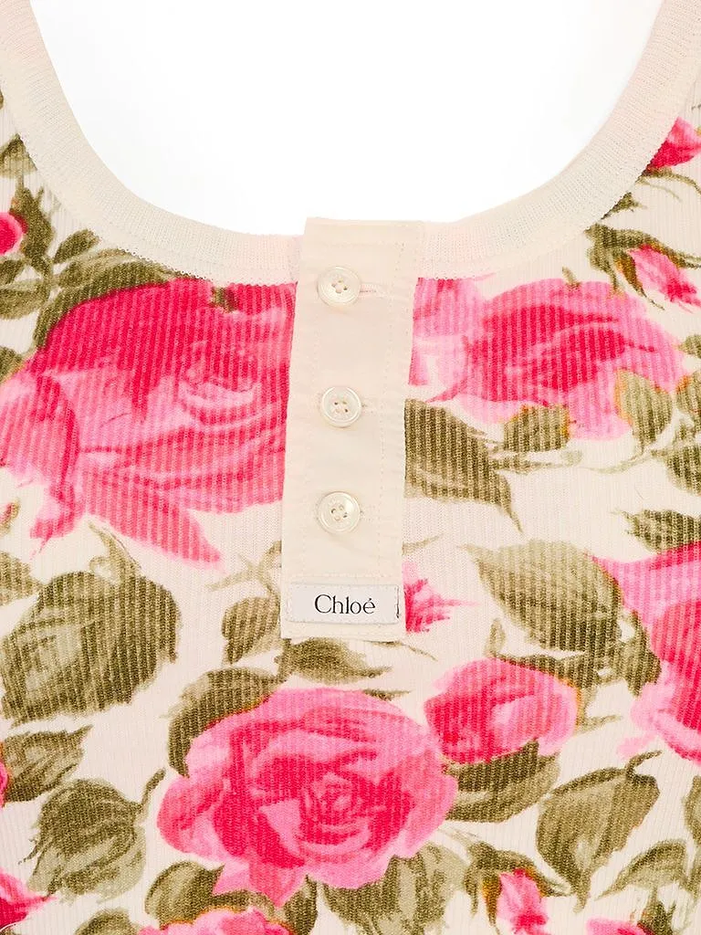 Henley Floral Print Tank Top