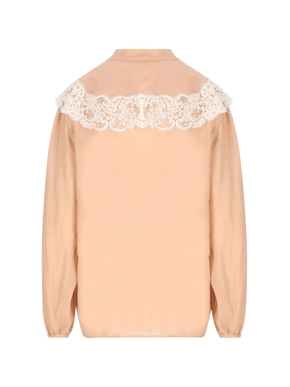 Chloé Lace Trim Tie-Neck Blouse