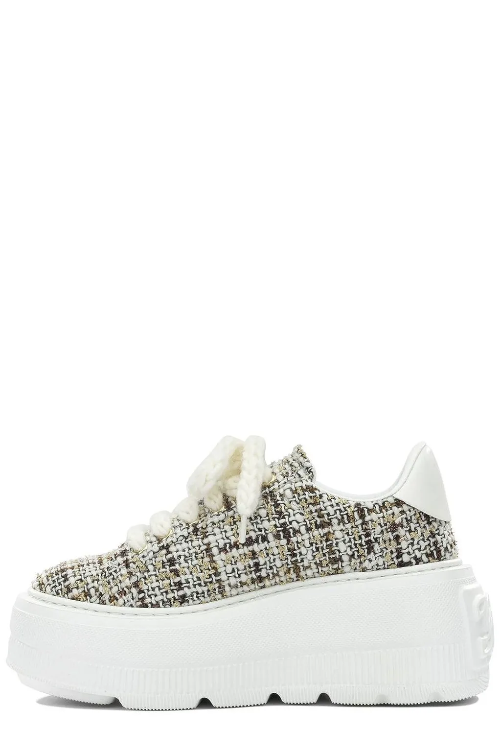 Casadei Platform Tweed Low-Top Sneakers