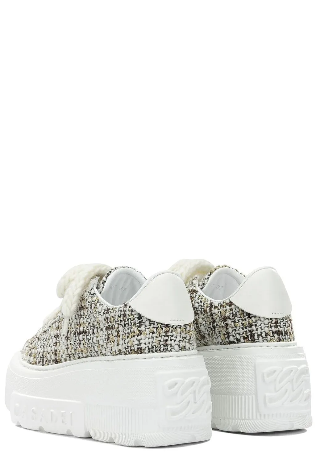 Casadei Platform Tweed Low-Top Sneakers