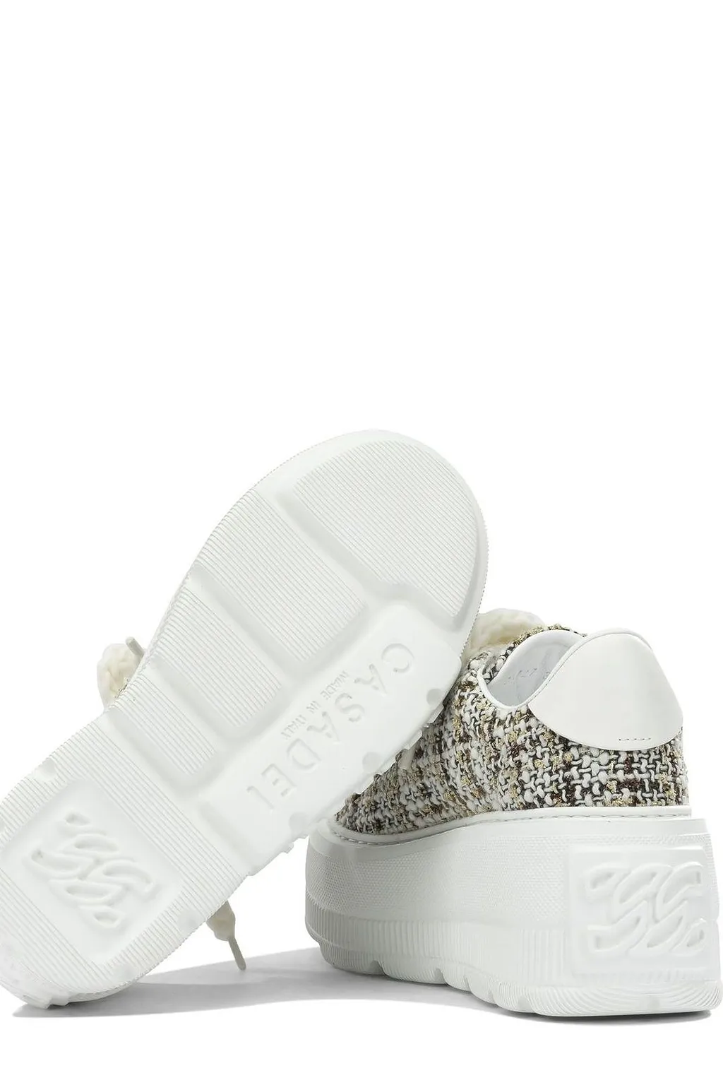 Casadei Platform Tweed Low-Top Sneakers