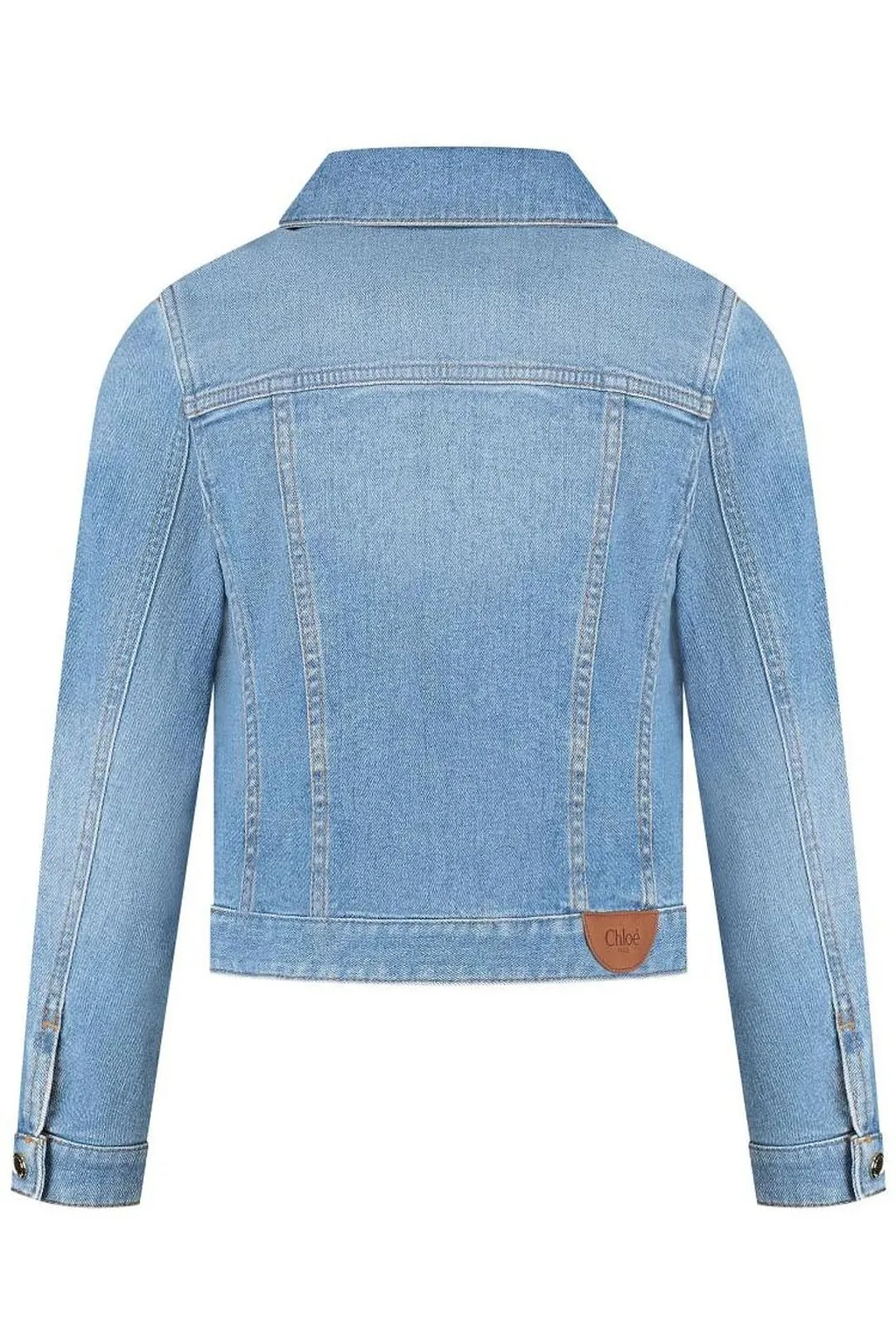 Chloé Kids Button-Up Straight Hem Denim Jacket