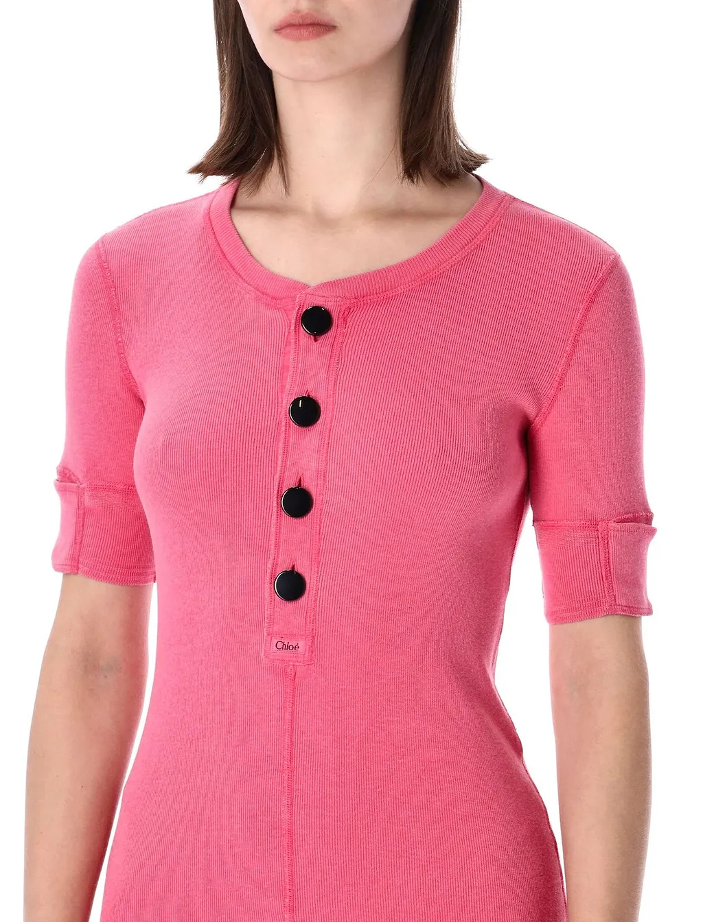 Chloé Buttoned Knit Mini Dress