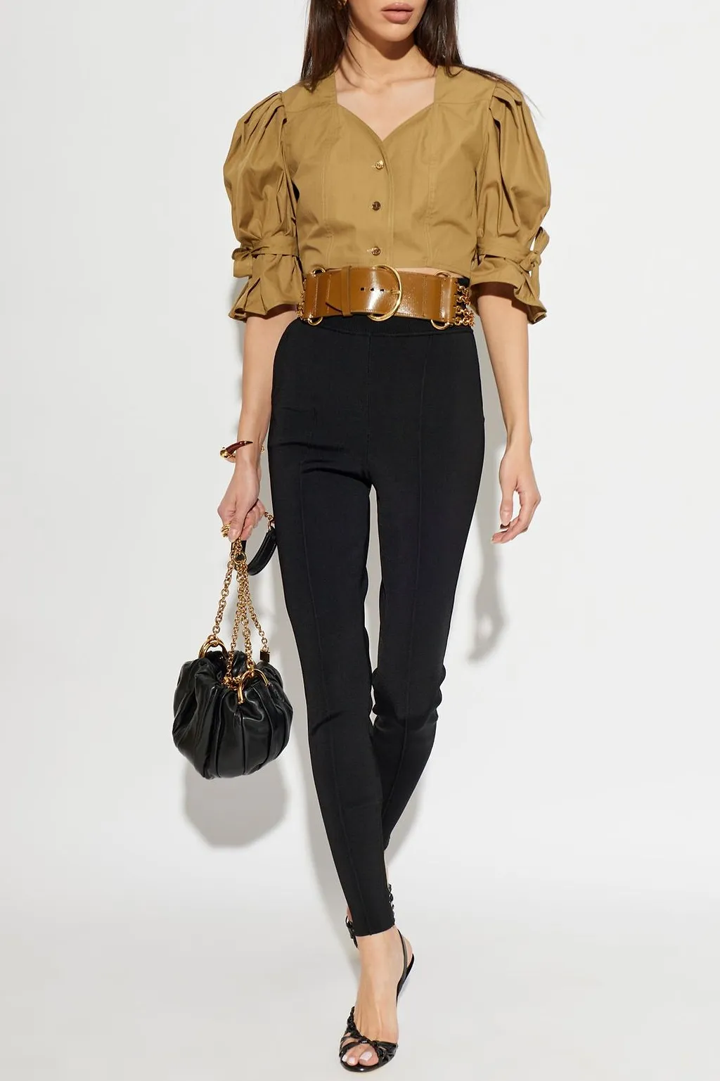 Cropped Puff-Sleeve Top