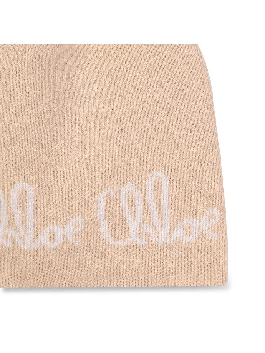 Chloé Kids Logo Pom-Pom Hat