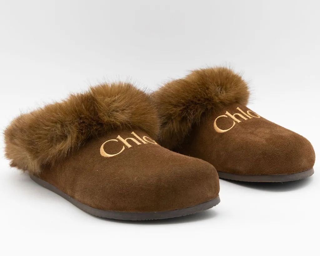Chloé Kids Logo Trim Flat Mules