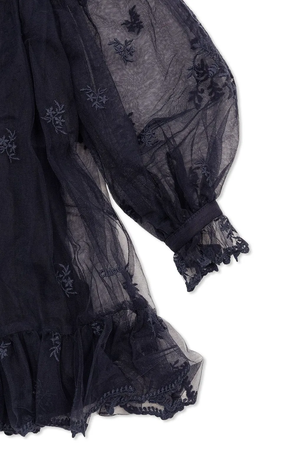Chloé Kids Long Sleeved Sheer Dress