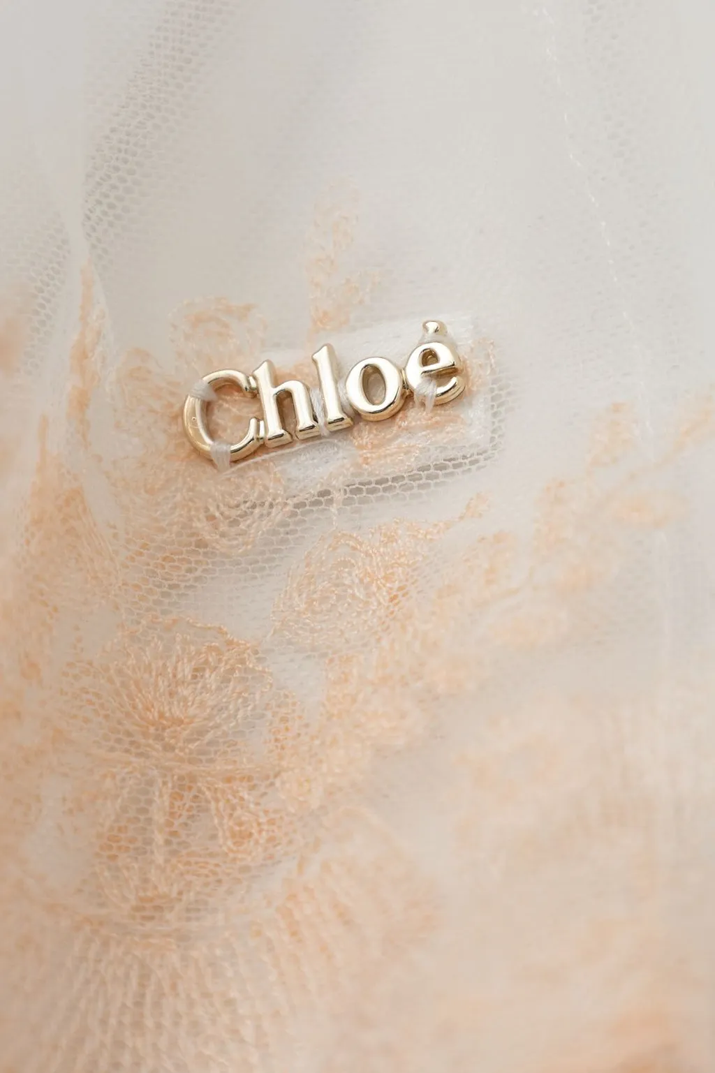 Chloé Kids Ruffled Logo Plaque Lace Top