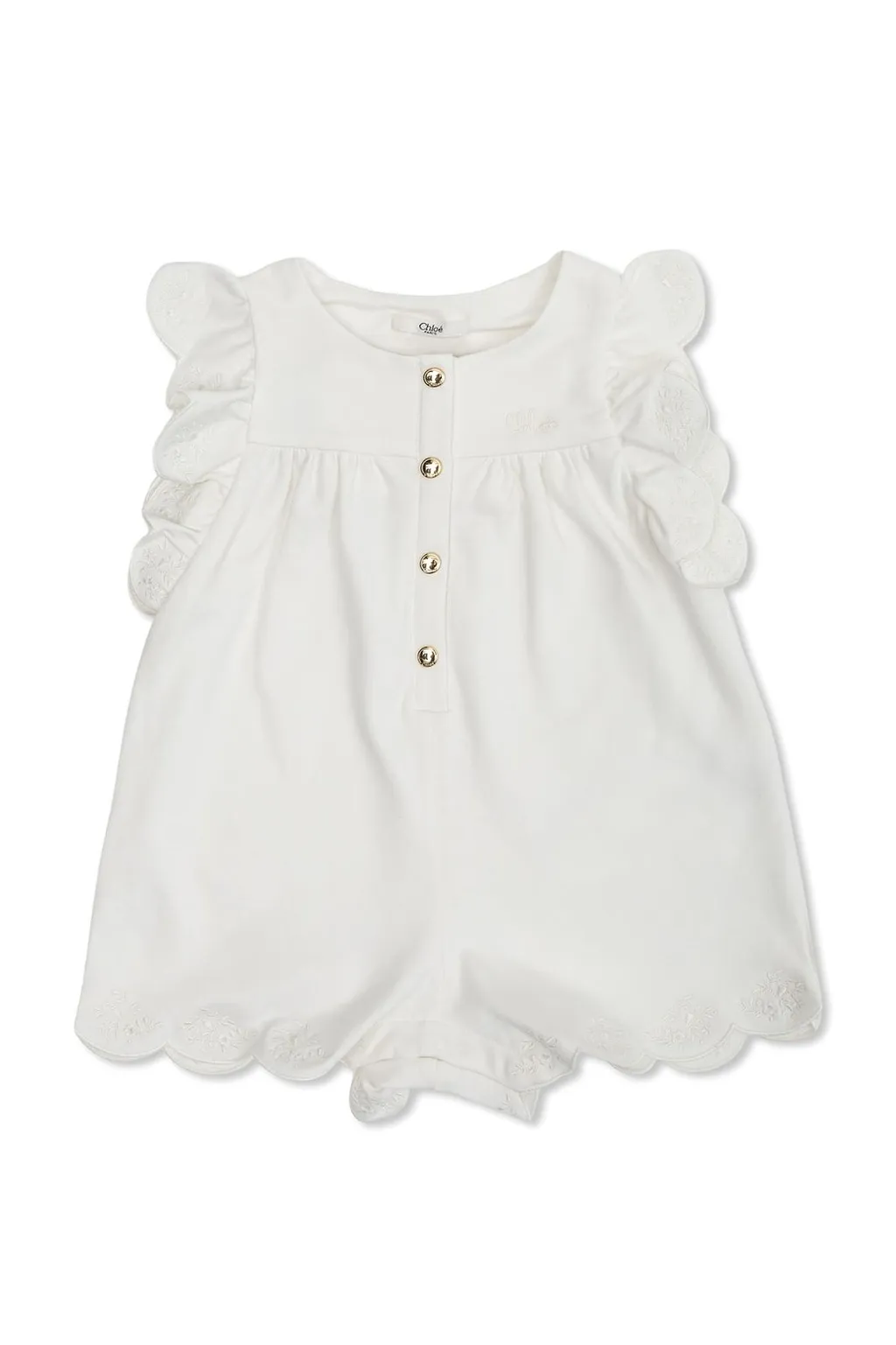 Chloé Kids Ruffled Regular Fit Rompers