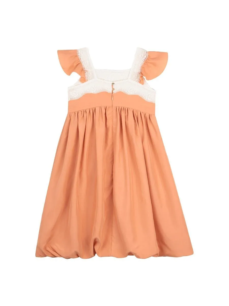 Chloé Kids Ruffled Lace Trim Dress