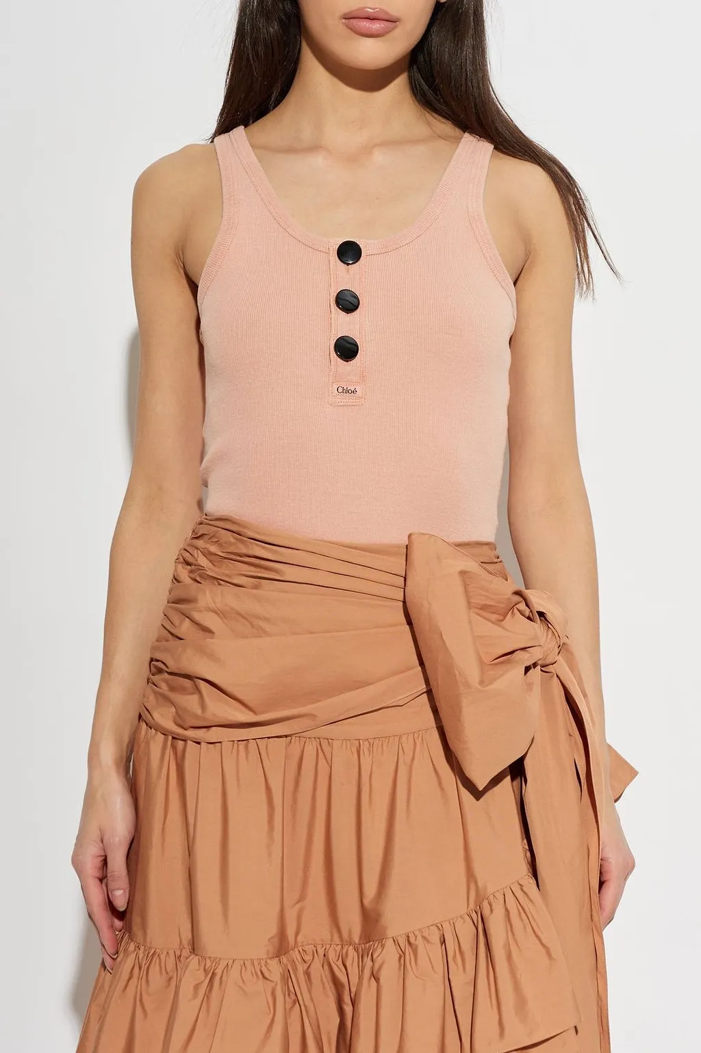 Chloé Logo Embroidered Tank Top