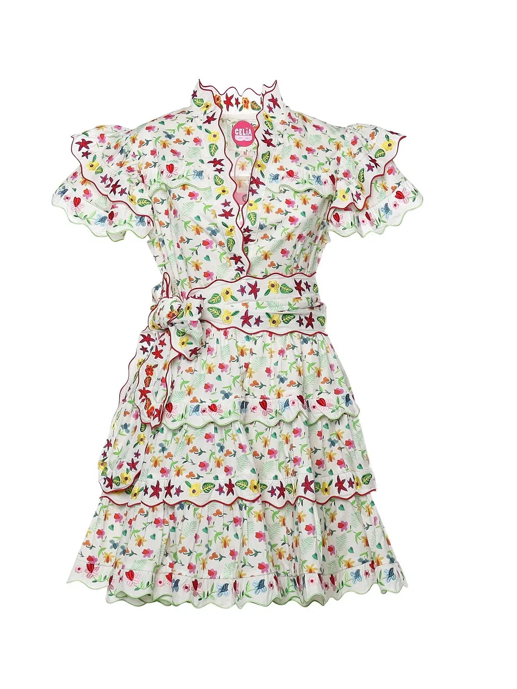 Cecilia B Ruffled Belted Mini Dress