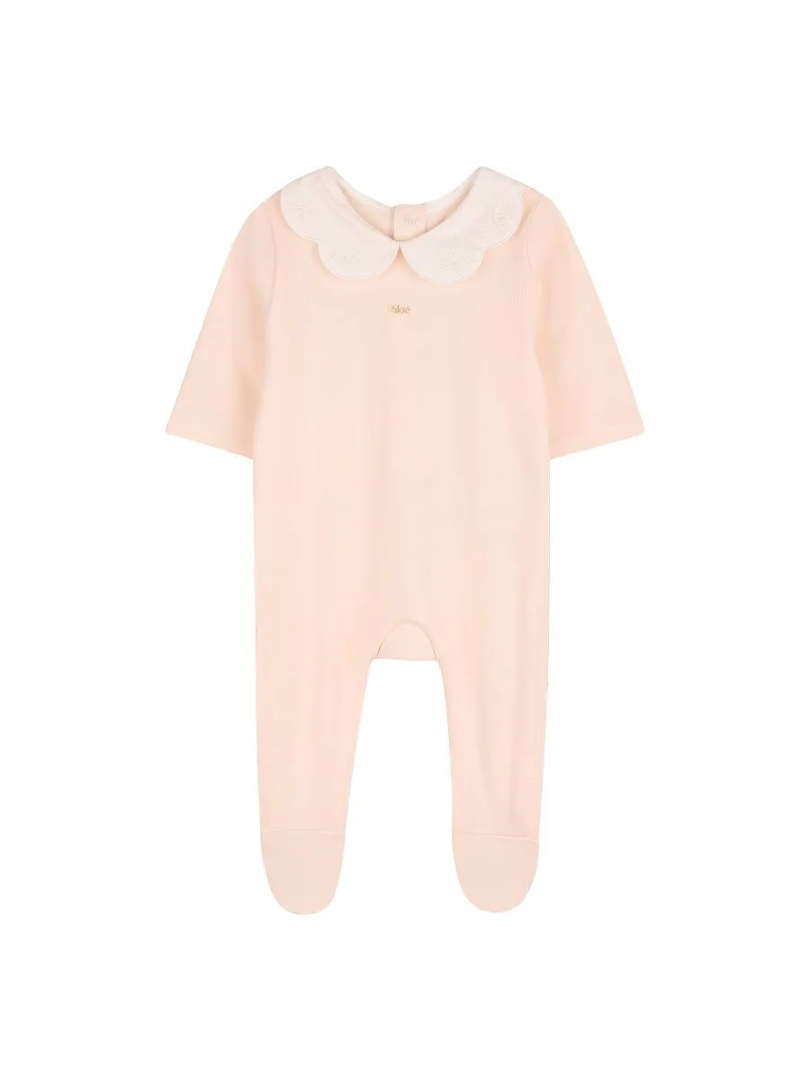 Chloé Kids Scalloped Collar Onesie Set