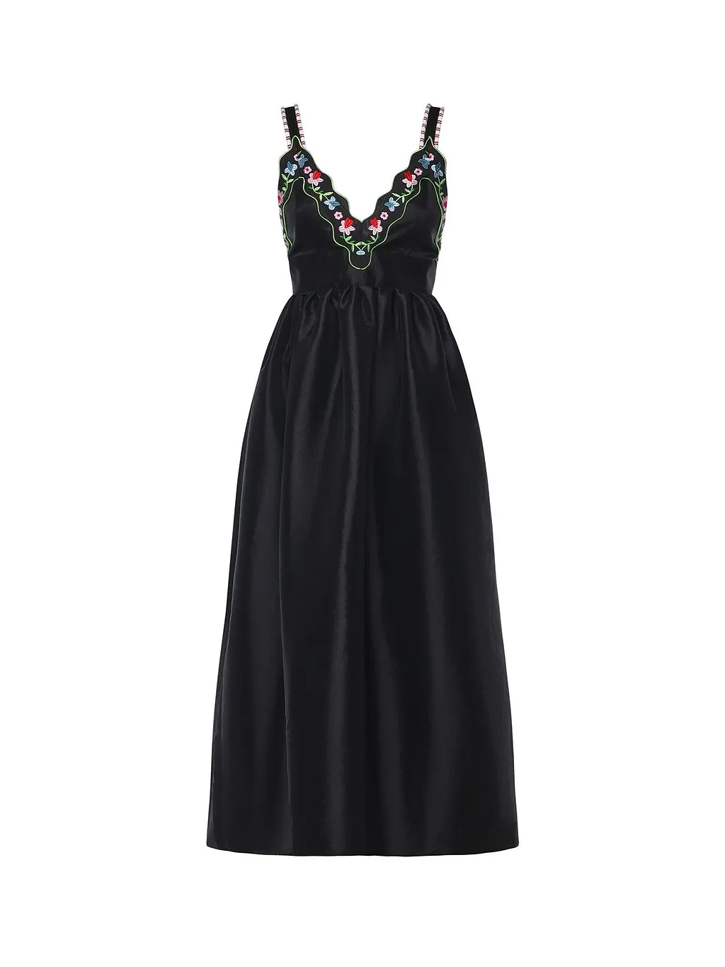 Cecilia B Floral Embroidered Midi Dress