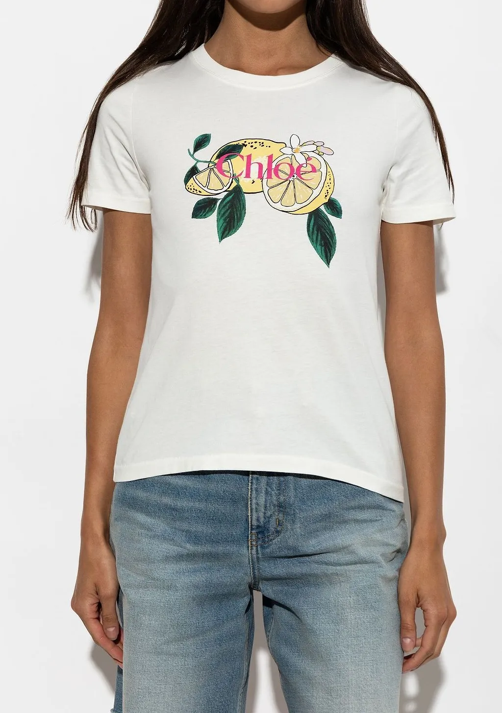 Chloé Logo Lemon Print T-Shirt