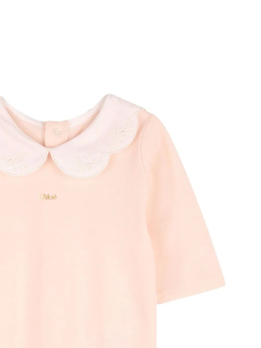 Chloé Kids Scalloped Collar Onesie Set