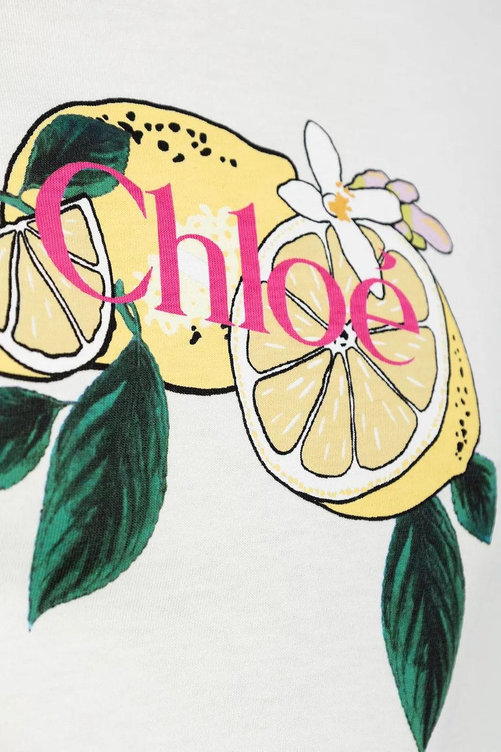 Chloé Logo Lemon Print T-Shirt