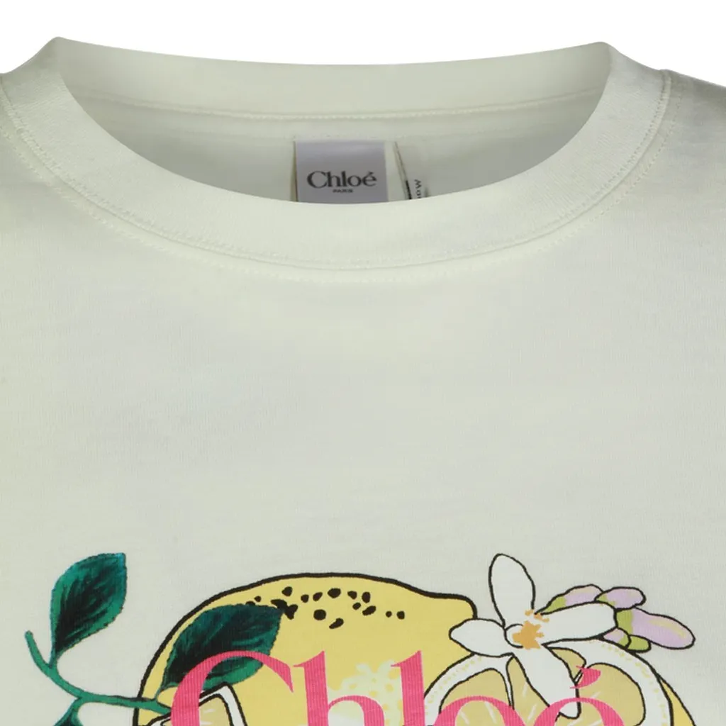 Chloé Logo Lemon Print T-Shirt