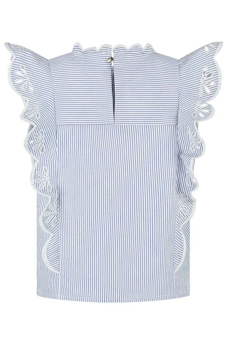 Chloé Kids Ruffled Striped Blouse