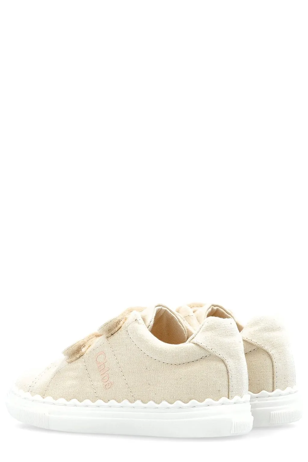 Chloé Kids Scallop-Straps Round Toe Sneakers