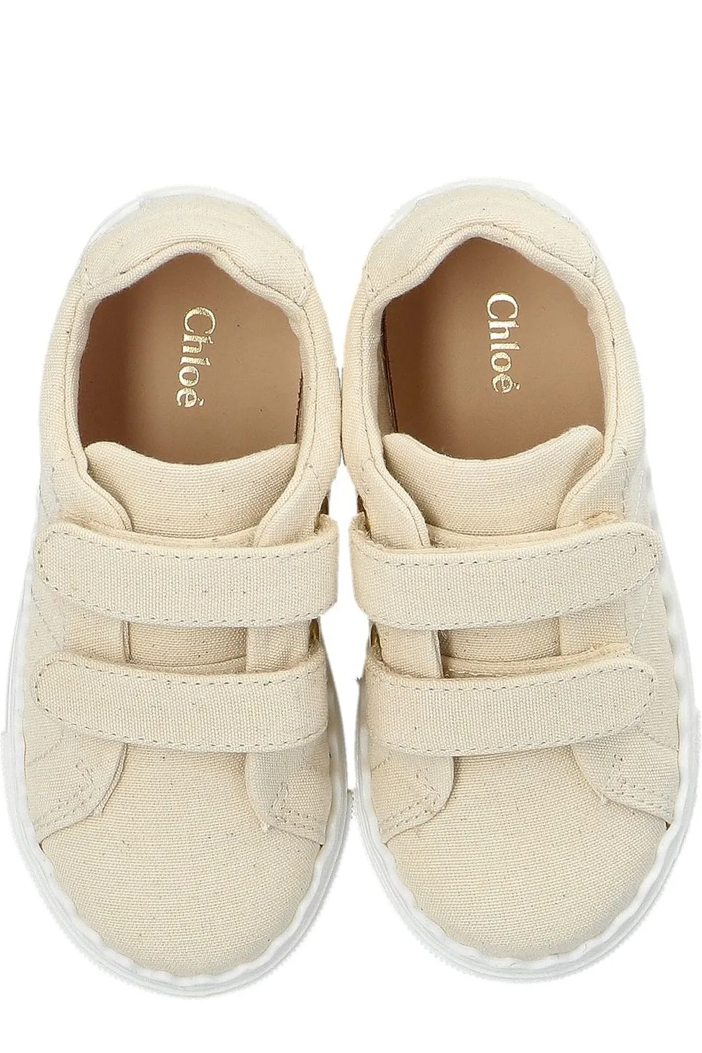 Chloé Kids Scallop-Straps Round Toe Sneakers