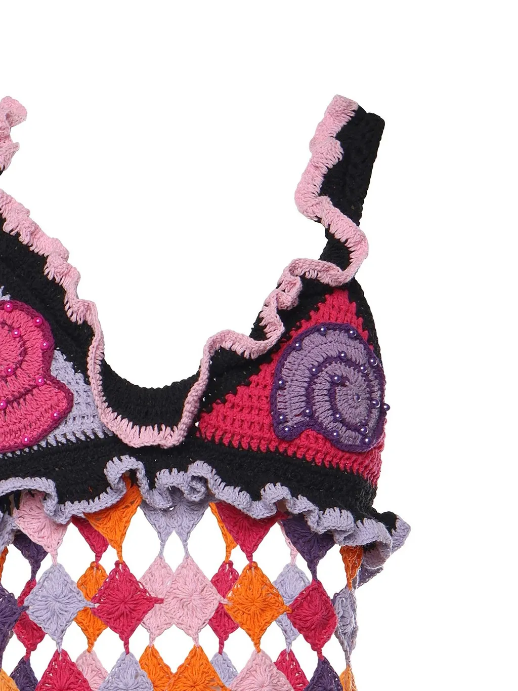 Crochet Patchwork Knitted Dress