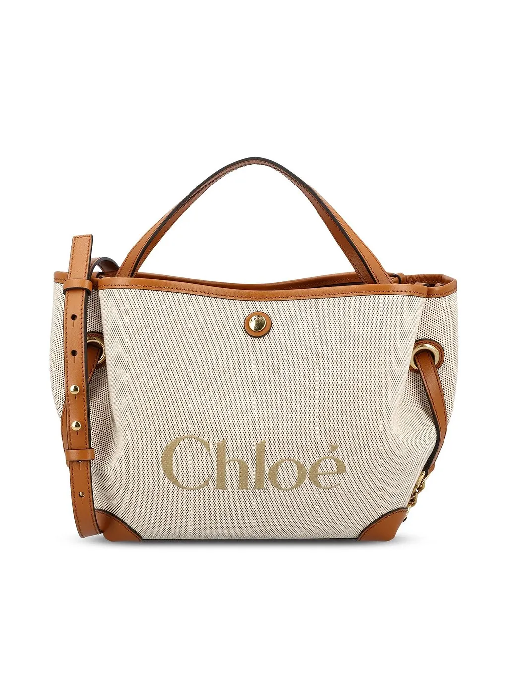 Chloé Logo Printed Double Carry Small Tote Bag