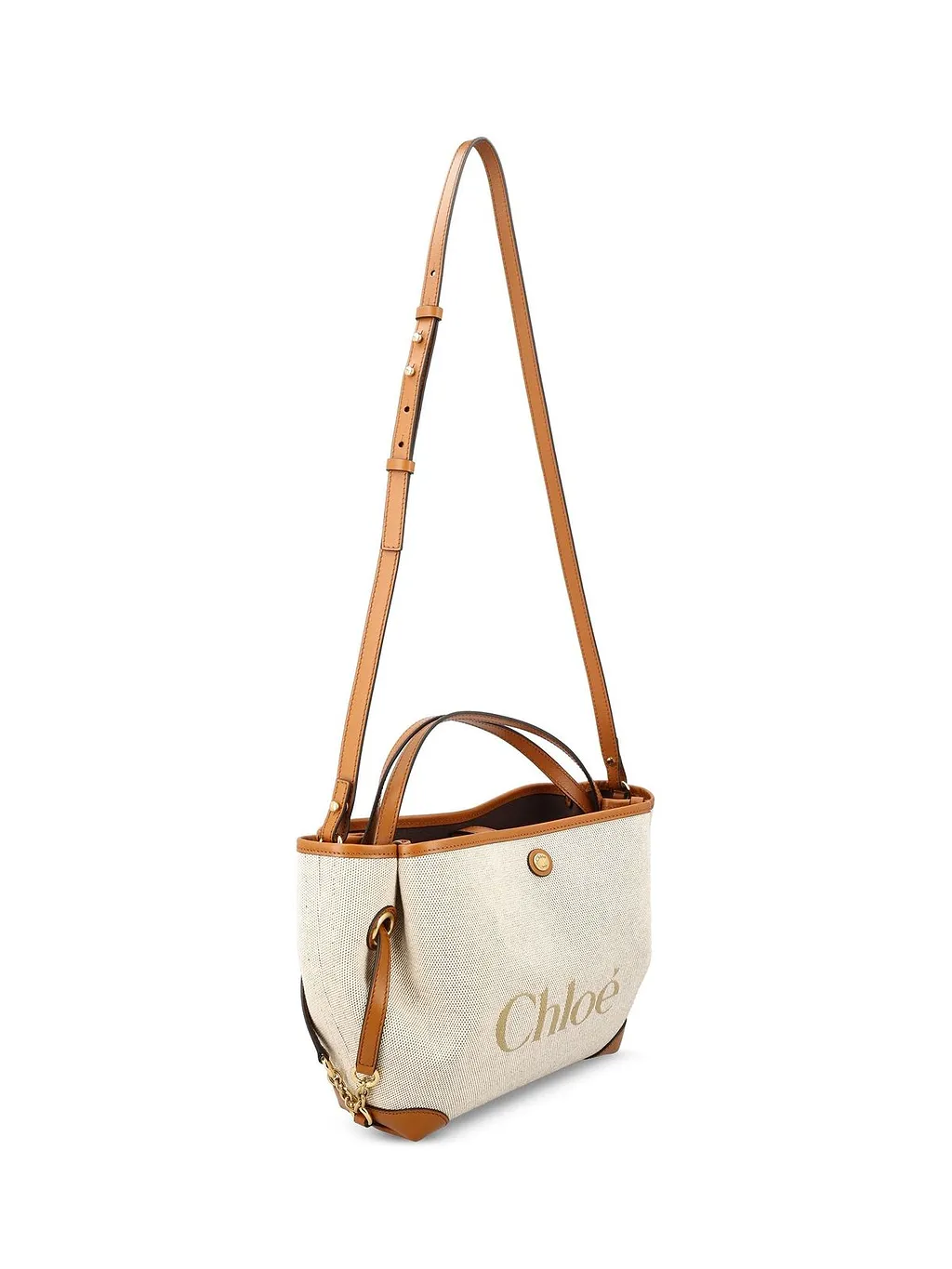 Chloé Logo Printed Double Carry Small Tote Bag