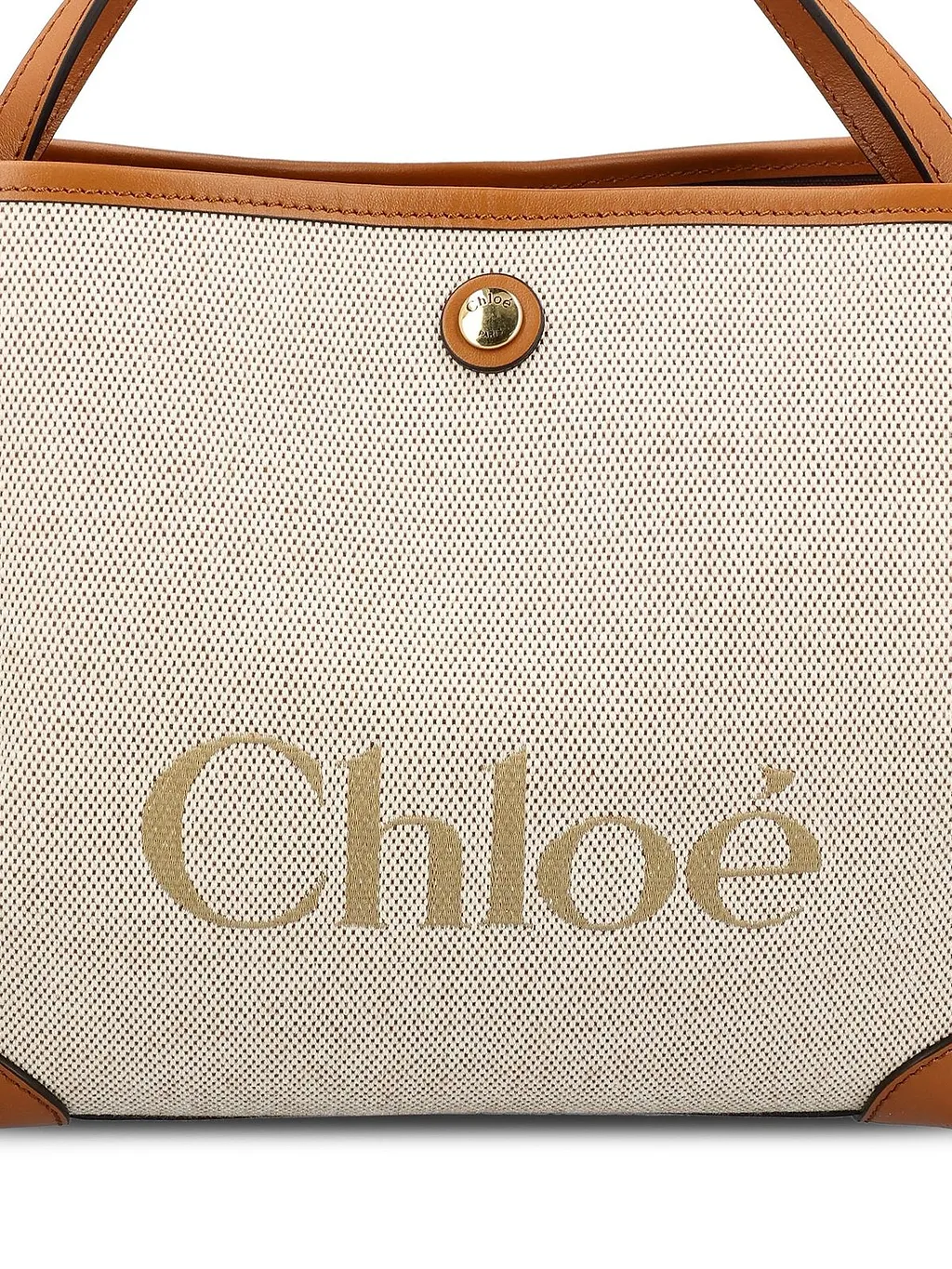 Chloé Logo Printed Double Carry Small Tote Bag