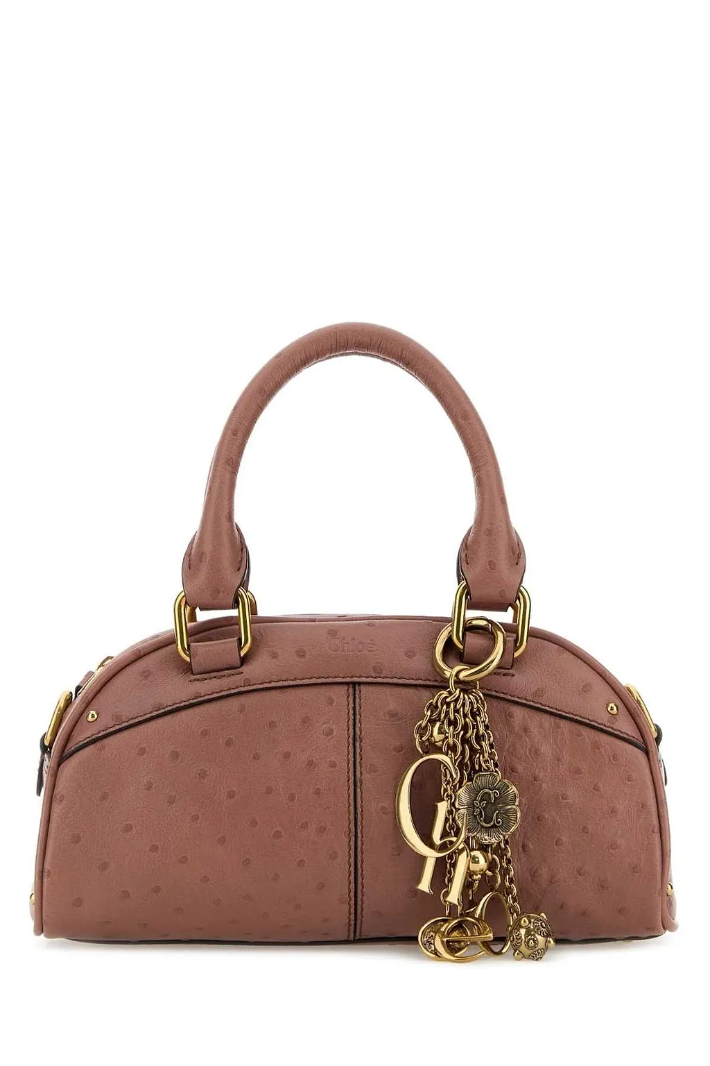 Chloé Logo Plaque Zip-Up Small Bowling Bag