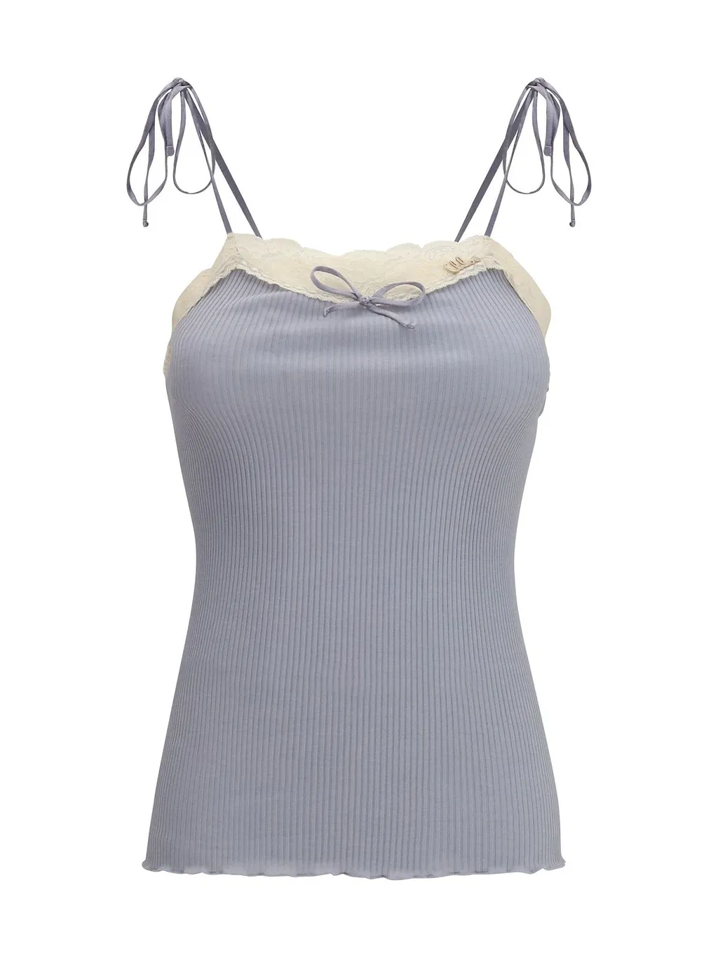 Lace Trim Jersey Strap Top