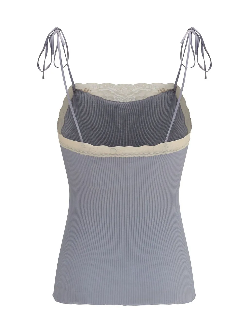 Lace Trim Jersey Strap Top